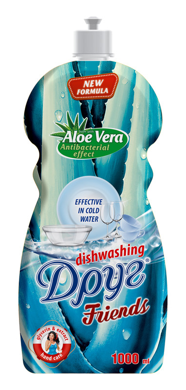 Гель для ручного миття посуду ДРУГ Алое вера з гліцерином 1 л